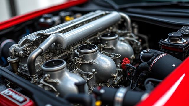 エンジンルームのチューニング作業